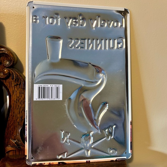 Guinness| Toucan Art Metal Sign in Orange and Black 8 x 12” - Picture 4 of 5